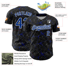 Laden Sie das Bild in den Galerie-Viewer, Custom Black Royal-White 3D Pattern Design Abstract Network Authentic Baseball Jersey