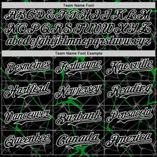 Load image into Gallery viewer, Custom Black Grass Green-White 3D Pattern Design Abstract Network Authentic Baseball Jersey