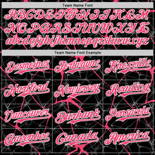 Laden Sie das Bild in den Galerie-Viewer, Custom Black Neon Pink-White 3D Pattern Design Abstract Network Authentic Baseball Jersey
