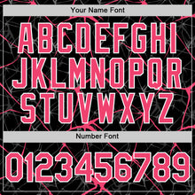 Laden Sie das Bild in den Galerie-Viewer, Custom Black Neon Pink-White 3D Pattern Design Abstract Network Authentic Baseball Jersey