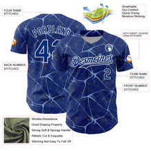 Load image into Gallery viewer, Custom Royal Light Blue-White 3D Pattern Design Abstract Network Authentic Baseball Jersey