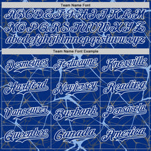 Load image into Gallery viewer, Custom Royal Light Blue-White 3D Pattern Design Abstract Network Authentic Baseball Jersey