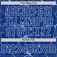 Load image into Gallery viewer, Custom Royal Light Blue-White 3D Pattern Design Abstract Network Authentic Baseball Jersey