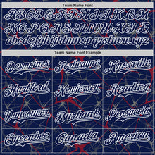 Загрузить изображение в средство просмотра галереи, Custom Navy Crimson-White 3D Pattern Design Abstract Network Authentic Baseball Jersey
