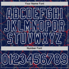 Загрузить изображение в средство просмотра галереи, Custom Navy Crimson-White 3D Pattern Design Abstract Network Authentic Baseball Jersey