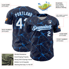 Laden Sie das Bild in den Galerie-Viewer, Custom Navy White-Electric Blue 3D Pattern Design Abstract Network Authentic Baseball Jersey