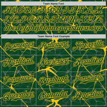 Charger l'image dans la galerie, Custom Green Yellow 3D Pattern Design Abstract Network Authentic Baseball Jersey