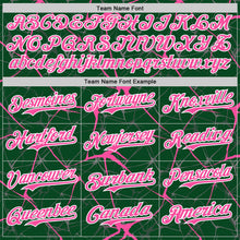Load image into Gallery viewer, Custom Green Pink-White 3D Pattern Design Abstract Network Authentic Baseball Jersey