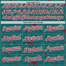 Load image into Gallery viewer, Custom Teal Crimson-White 3D Pattern Design Abstract Network Authentic Baseball Jersey