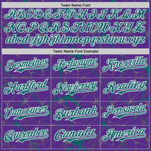Загрузить изображение в средство просмотра галереи, Custom Purple Teal-White 3D Pattern Design Abstract Network Authentic Baseball Jersey