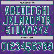 Загрузить изображение в средство просмотра галереи, Custom Purple Teal-White 3D Pattern Design Abstract Network Authentic Baseball Jersey