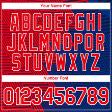 Load image into Gallery viewer, Custom Fire Red Blue-White 3D Pattern Zigzag Lineal Performance T-Shirt