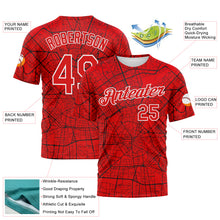 Laden Sie das Bild in den Galerie-Viewer, Custom Fire Red-White 3D Pattern City Street Map Urban Grid Performance T-Shirt