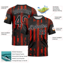 Charger l'image dans la galerie, Custom Red Black-Gray 3D Pattern Vintage Vertical Stripe Fantasy Performance T-Shirt