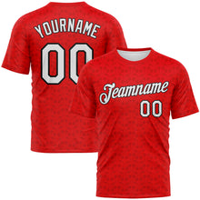 Load image into Gallery viewer, Custom Fire Red White-Black 3D Pattern Tone-on-Tone Minimalist Sytle Performance T-Shirt