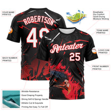 Laden Sie das Bild in den Galerie-Viewer, Custom Black White-Red 3D Pattern Aguila Eagle Performance T-Shirt