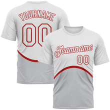 Load image into Gallery viewer, Custom White Gray-Red 3D Pattern Retro Design Performance T-Shirt