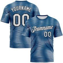 Charger l'image dans la galerie, Custom Panther Blue White-Black 3D Pattern Motion Stripe Morden Wave Performance T-Shirt