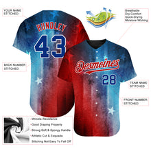 Load image into Gallery viewer, Custom Red Royal-Black 3D American Flag Fashion Authentic Baseball Jersey