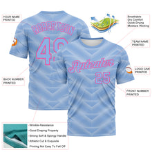 Charger l'image dans la galerie, Custom Light Blue-Pink 3D Pattern Geometric Chevron Texture Performance T-Shirt