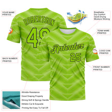 Load image into Gallery viewer, Custom Neon Green-Black 3D Pattern Geometric Chevron Texture Performance T-Shirt