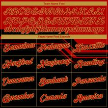 Charger l'image dans la galerie, Custom Red Black-Old Gold 3D Pattern Varsity Style Retro Stripe Performance T-Shirt