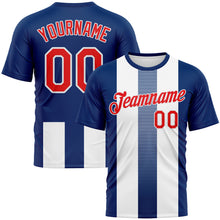 Load image into Gallery viewer, Custom US Navy Blue Fire Red-White 3D Pattern Vertical Stripe Vintage Style Performance T-Shirt