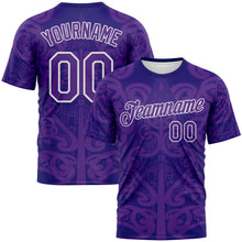 Загрузить изображение в средство просмотра галереи, Custom Dark Purple Purple-White 3D Pattern Maori Tribal Tattoo Performance T-Shirt