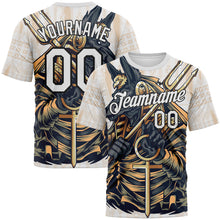 Charger l'image dans la galerie, Custom White-Black 3D Pattern Anubis Grunge Style Performance T-Shirt
