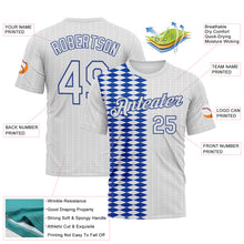 Загрузить изображение в средство просмотра галереи, Custom White Thunder Blue-Gray 3D Pattern Classic Argyle Diamond Performance T-Shirt