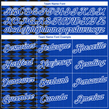 Load image into Gallery viewer, Custom Thunder Blue Black Royal-White 3D Pattern Classic Argyle Diamond Performance T-Shirt