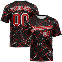 Загрузить изображение в средство просмотра галереи, Custom Black Red-White 3D Pattern Chain Link Cracked Performance T-Shirt