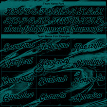 Load image into Gallery viewer, Custom Black-Teal 3D Pattern Lava Splash Ink Wash Performance T-Shirt