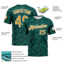 Load image into Gallery viewer, Custom Midnight Green Old Gold Teal-White 3D Pattern Tribal Ethnic Design Performance T-Shirt