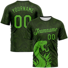 Charger l'image dans la galerie, Custom Green Aurora Green-Black 3D Pattern Tribal Snake Performance T-Shirt