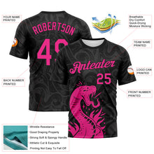 Charger l'image dans la galerie, Custom Black-Hot Pink 3D Pattern Tribal Snake Performance T-Shirt
