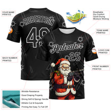 Charger l'image dans la galerie, Custom Black Orange-White 3D Pattern Christmas Bad Santa Performance T-Shirt