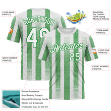 Load image into Gallery viewer, Custom White-Grass Green 3D Pattern Vertical Stripe Grunge Texture Classic Performance T-Shirt
