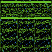 Laden Sie das Bild in den Galerie-Viewer, Custom Black Blue-Aurora Green Diamond Crosshatch Sportswear Performance T-Shirt