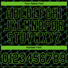 Laden Sie das Bild in den Galerie-Viewer, Custom Black Blue-Aurora Green Diamond Crosshatch Sportswear Performance T-Shirt