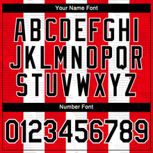 Загрузить изображение в средство просмотра галереи, Custom White Black-Fire Red Stripe Sportswear Performance T-Shirt