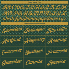 Laden Sie das Bild in den Galerie-Viewer, Custom Green-Old Gold Gradient Diamond Halftone Sportswear Performance T-Shirt