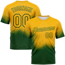 Charger l'image dans la galerie, Custom Gold-Green Gradient Spray Speckle Performance T-Shirt