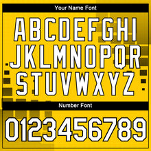 Laden Sie das Bild in den Galerie-Viewer, Custom Yellow White-Black Geometric Square Cyber Tech Gaming Sportswear Performance T-Shirt