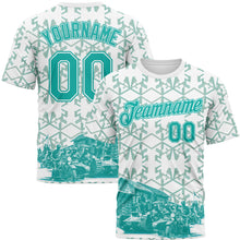 Загрузить изображение в средство просмотра галереи, Custom White-Aqua Geometric Military Vibe Performance T-Shirt