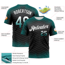 Charger l'image dans la galerie, Custom Teal Black-White Gradient Speckle Geometric Sportswear Performance T-Shirt