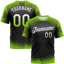 Laden Sie das Bild in den Galerie-Viewer, Custom Neon Green Black-White Gradient Speckle Geometric Sportswear Performance T-Shirt