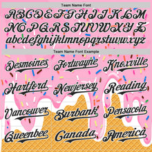 Загрузить изображение в средство просмотра галереи, Custom Light Pink Black Yellow-White Foodie Food Dessert Melting Cream Waffle Grid Authentic Baseball Jersey
