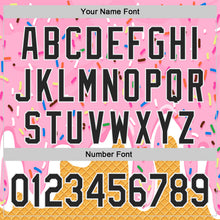 Загрузить изображение в средство просмотра галереи, Custom Light Pink Black Yellow-White Foodie Food Dessert Melting Cream Waffle Grid Authentic Baseball Jersey