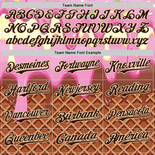 Загрузить изображение в средство просмотра галереи, Custom Light Pink Brown-Cream Foodie Food Dessert Melting Cream Waffle Grid Authentic Baseball Jersey